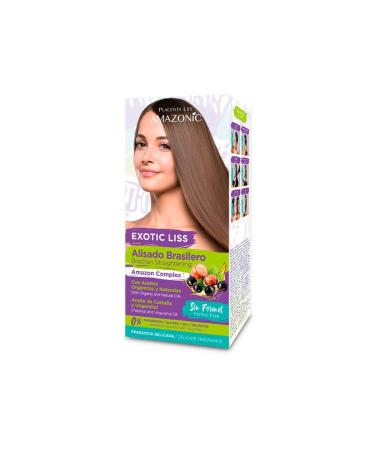 PLACENTA LIFE AMAZONIC EXOTIC LISS Vegan Brazilian Straightening Kit with Keratin and Hyaluronic Acid, Free of Formol and Parabens, 12 Weeks