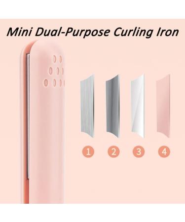 Portrayi Mini Dual-Purpose Curling Iron - 2-in-1 Ceramic Hair Curler & Straightener | Portable Cordless Travel Tool for All Hair Types (Pink - Buy Online on GoSupps.com