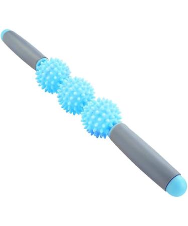 Massage Roller for Legs - Muscle Stick with 5 Spiky Balls for Cellulite Relief | Blue Thigh Arm & Waist Massager - Buy Online on GoSupps.com