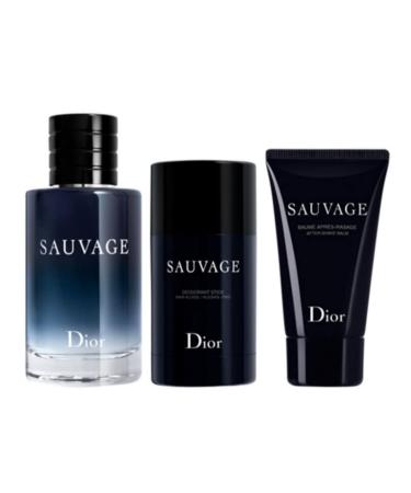 Christian Dior Sauvage For Men 3 Piece Set (3.4 Ounce Eau De Toilette Spray + 1.7 Ounce After Shave Balm + 2.6 Ounce Deodorant Stick) - Buy Online on GoSupps.com