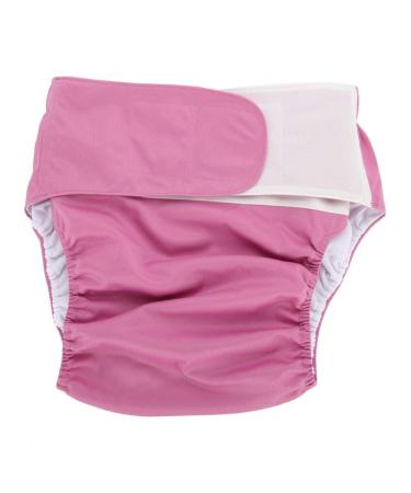 Adult Diaper Pants Incontinence Nappy Adjustable Washable Dual Opening Pocket Reusable Leakfree Insert Cloth Diapers for Disability Care(Rose)