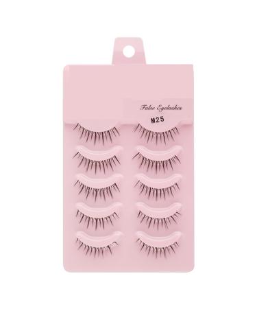 UAMOU 2-50Boxes Manga Lashes False Eyelashes Doll Korean Natural Anime Lashes Spiky Thick Faux Mink Eye Lash Strips Makeup Cheerfully (Color : M25 Size : 50 boxes)