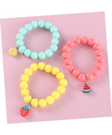 CALLARON 3pcs Children's Bracelet Fashion Bracelet Kids Suit Case Fruit Wrist Chain Friendship Bracelets Kid Suit Stretch Bracelet Kid Bracelets Decor Girl Gift Soft Ceramic Frosted Beads - Buy Online on GoSupps.com