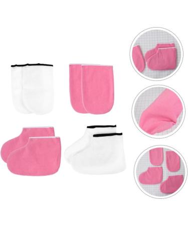 Housoutil 2 Sets Leather Horn Boots Hand Spa Gloves Manicure Tools Nail Tools Nursing Fingernail Beauty Tool Paraffin Wax Booties Women's Cosmetic Polyester Lining - Buy Online on GoSupps.com