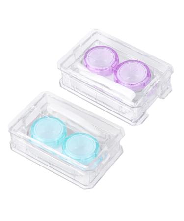 Per compris 2st mini container for colored contact lenses case mirror container for contact lenses Except lens holder lens holder lens container invisible contact lens container Accompanying box
