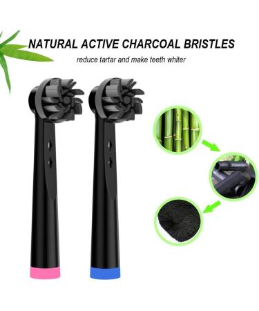 8pcs Charcoal Toothbrush Heads for Oral B Electric Toothbrush - Whitening Replacement Brush Heads for Precision, Cross, Floss, Genius and More - Buy Online on GoSupps.com
