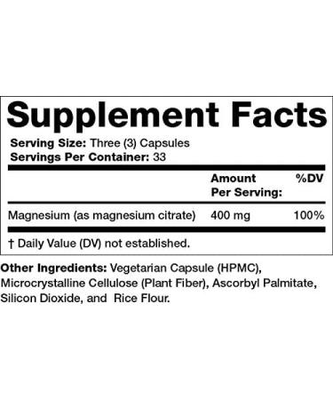 Buy Olympian Labs Magnesium Citrate 400mg - Vegan, Allergen-Free, Non-GMO Supplement for Nervous System, Muscle & Bone Health - 100 Count - Buy Online on GoSupps.com