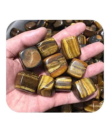 17mm-22mm Natural Polished Tiger Eye Yellow Quartz Cube Crystal Tumbled Stone 10pc