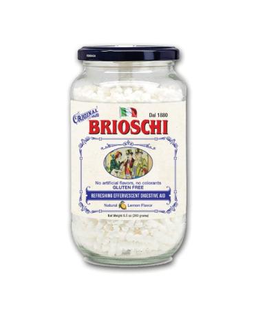 Brioschi Italian Lemon Flavored Effervescent Heartburn Upset Stomach Acid Indigestion 8.5 oz Glass Bottle