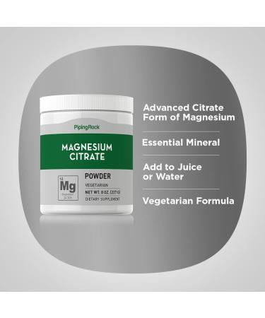 8 oz Magnesium Citrate Powder Supplement | Vegetarian Non-GMO Gluten Free | Piping Rock - Buy Online on GoSupps.com