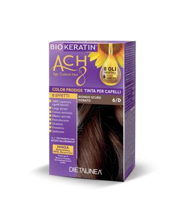 Biokeratin ACH8 - Dark Blonde - Permanent Dye Color for Hair - with Hyaluronic Acid and 8 Vegetal Oils