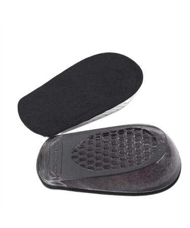 Heel Liner GEL Shoe Lift Shock Absorption Heel Protectors Men Breathable Stand for Plantar Fasciitis and Pain Relief(Flannel black X-Large)