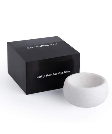 CHARMMAN Men's Shaving Soap & Cream Bowl - Natural White Marble Stone with Heat Preservation for Luxurious Lather Crafting - Buy Online on GoSupps.com