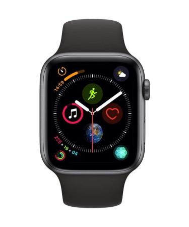 Apple Watch Series 4 (GPS, 44MM) - Space Gray Aluminum Case with Black Sport Band (Renewed) Space Gray, Black 44 mm Space Gray Aluminum + Black Sport Band