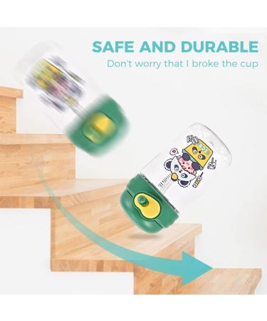 12oz Toddler Sippy Cup with Straw, Leak-Proof Soft Baby Learner Cup with Lid - Green Panda Design | Suitable for Infants 6 Months+ | Trainer Cup for Toddlers - Buy Online on GoSupps.com
