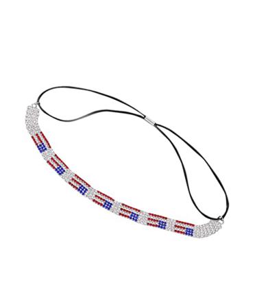 BinaryABC American Flag Rhinestone Hair Band 4th of July Patriotic Sparkly Headband  Fourth of July Mmemorial Day Hair Accessories
