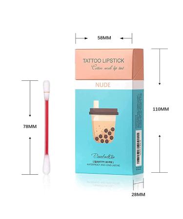 ZITOOP 20pcs Tattoo Lipstick Cotton Swab Lip Tint - Nude | Waterproof & Durable Lipstick | Portable Non-Stick Lip Tint - Buy Online on GoSupps.com