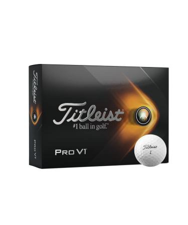 Titleist Pro V1 Golf Balls (One Dozen) White, Standard Numbers (1-4)