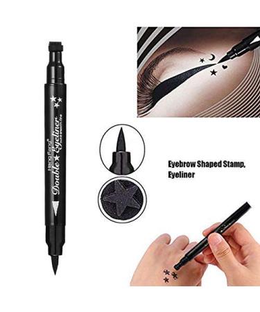 FATUXZ Double-headed Liquid Eyeliner Pen Stamp Set - Waterproof, Smudgeproof, Long Lasting - 4 Heart/Moon/flower/Star Shape Stamp Styles Included - Buy Online on GoSupps.com