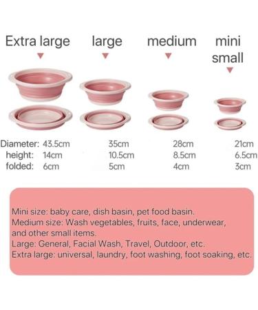 Foldable Washing Up Bowl - Portable Washing Basin - Space Saving Plastic Washtub(Pink-Medium) - Buy Online on GoSupps.com