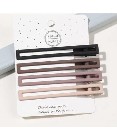4pcs hair clips- Matte Nude color clips-Hair Barrettes-clips for women- girls hair clips (Hollow)