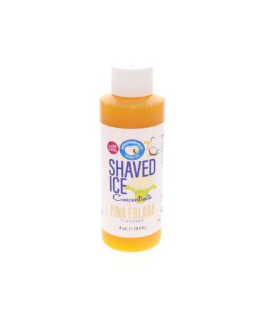 Pina Colada Shaved Ice and Snow Cone Flavor Concentrate 4 Fl Ounce Size (makes 1 gallon of syrup with sugar and water added)
