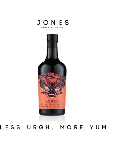 Jones Trust Your Gut Organic Apple Cider Vinegar With Honey And Turmeric Made With The Mother 20 Shots (500ml) - Buy Online on GoSupps.com