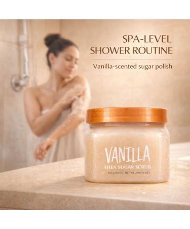 Exfoliating Body Scrub with Vanilla Scent Sugar Texture Body Cleanser for Daily Shower Use Smooth Application Large 18 oz Jar - Buy Online on GoSupps.com