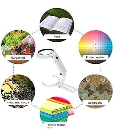 Magnifier LED Handheld Magnifying Glass with Light Large Portable Desktop Magnifier Large Portable Illuminated Magnifier Magnifying Glass for Reading - Buy Online on GoSupps.com
