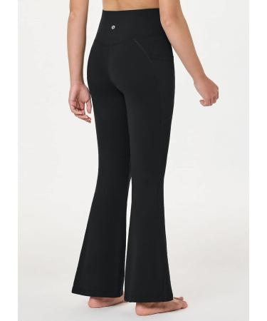BALEAF Girls' High Waisted Crossover Flare Yoga Dance Leggings with Pockets in Black - Medium - Buy Online on GoSupps.com