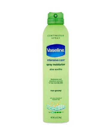 Vaseline Spray & Go Moisturizer Aloe Fresh 6.5 oz (Pack of 4)
