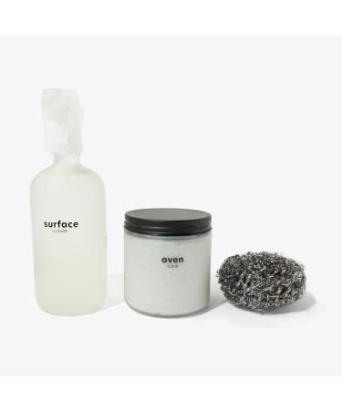 Oven Cleaning Kit: Natural Oven Cleaner and Kitchen Cleaner | Heavy Duty Oven Cleaner & Oven Rack Cleaner Kit | Fume-free & Safe to Clean All Ovens (Purify) | Refillable Glass Jar & Bottle Glass Kit (Purify)