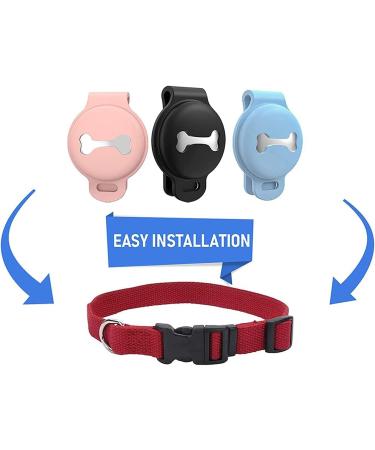 For Airtag Dog Collar Cover Loop Gps Protective Cover Keeps Signal Strong Pet Anti-lost Locator Adjustable Anti-scratch Tracking Dog Cat Accessories (black) - Buy Online on GoSupps.com