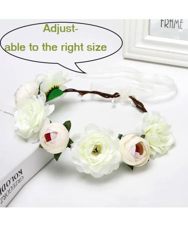 Flower Crown Wreath Set for Women - 2 Bridal Headbands for Weddings & Parties | Elegant Hair Accessories - Buy Online on GoSupps.com