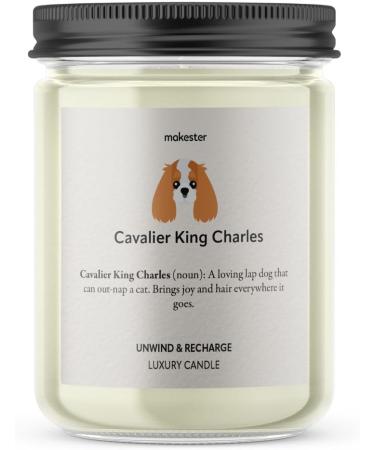 King Charles Cavalier Candle - 220g Soy Wax with Vanilla Jasmine & Almond - Perfect Dog Lover Gift for Christmas or Birthday - Buy Online on GoSupps.com