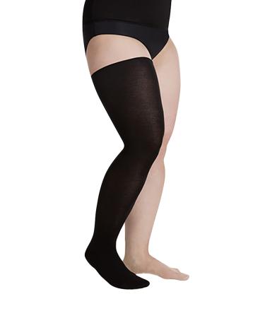 Juzo Liner undercoanding stocking - thigh stocking with cotton - undercoat for medically adaptive compression systems - 2 pieces 2 (thigh circumference 76 - 99 cm) black