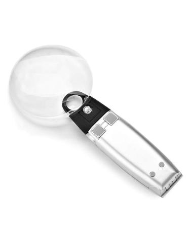 Magnifying Glasses Educational Hobby Magnifiers Handheld Magnifying Glass with Led Light Hd Old Child Students Ultra Clear Optical Lens Desktop Handheld Dual-Use Comfortable Anniversary