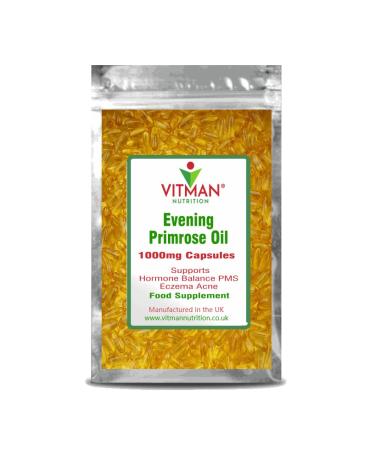 Evening Primrose Oil 1000mg - 120 Softgels - Rich in Omega 6 GLA - Menopause - Anti Ageing - PMS Capsules 4 Months Supply (120)