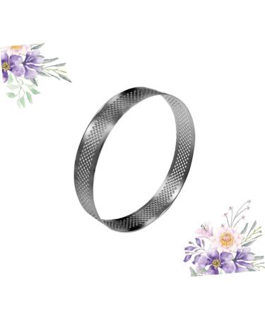 ABOOFAN 1pc Nonstick Circle Cake Perforated Round Bking Mold Stainless Steel Cake Mold Cookie Baking Dessert Ring Tool Mini Cake Fruitcake Cookies Cake Ring Food Non Stick Silver 10*10CM - Buy Online on GoSupps.com