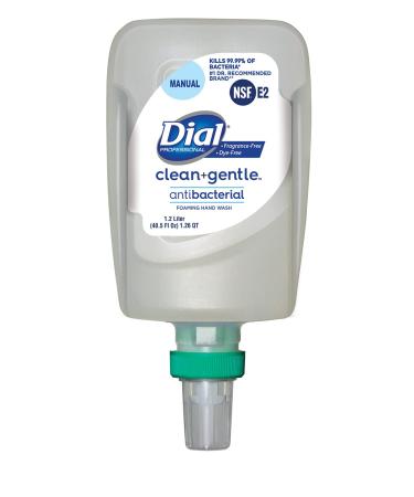 Dial Clean + Gentle Antibacterial Foaming Hand Wash Fragrance and Dye-Free FIT Universal Manual 1.2L Dispenser Refill (Pack of 3)