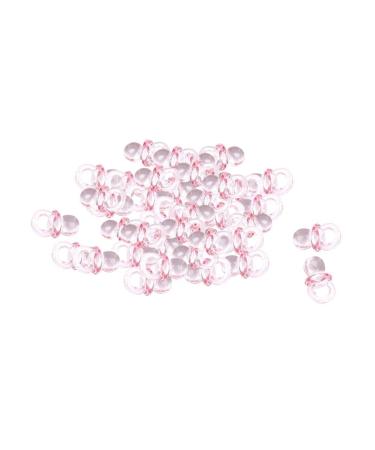 50 Pack Mini Pink Acrylic Pacifiers for Baby Shower Decoration