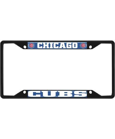 Chicago Cubs Metal License Plate Frame - Black Finish & Blue | Fan Mats 31300 - Buy Online on GoSupps.com