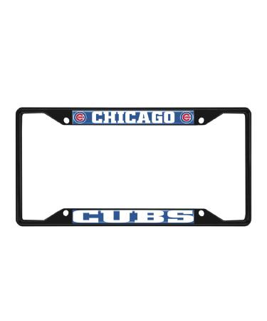 Fan Mats 31300: Chicago Cubs Metal License Plate Frame Black Finish, Blue