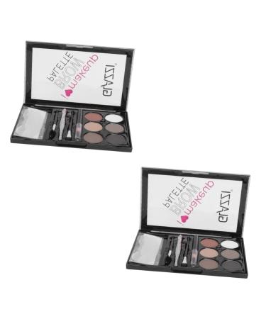 MAGICLULU 2 Sets Eyebrow Powder Set Eyebrow Brush Eye Mp Ushes Makeup Eyebrow Powder Eyebrow Stickers Lasting