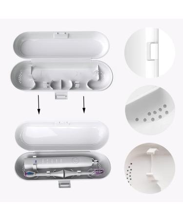 2-Piece Electric Toothbrush Travel Case | Portable Toothbrush Etui & Container | Ideal for Travel (White) - Buy Online on GoSupps.com
