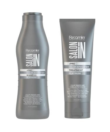 Recamier Professional Salon In +Pro Color Intensifier Hair Platinum Kit Shampoo and Treatment - Kit Tratamiento y Shampoo Intensificador de Color Platino para cabello