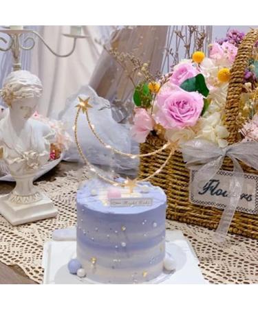 Metal Cake Decoration Star Moon Cake Topper For Birthday Wedding Valentine's Day Baby Shower Baking Party Supplies(Gold) - Buy Online on GoSupps.com