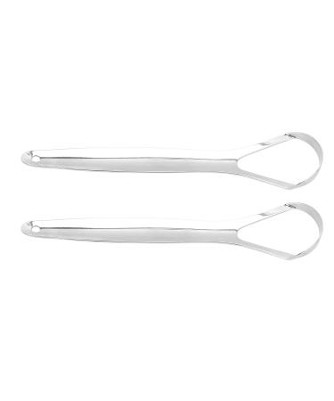 2 Pack Portable Stainless Steel Tongue Scraper for Fresh Breath - Ideal for Adults - Buy Online on GoSupps.com