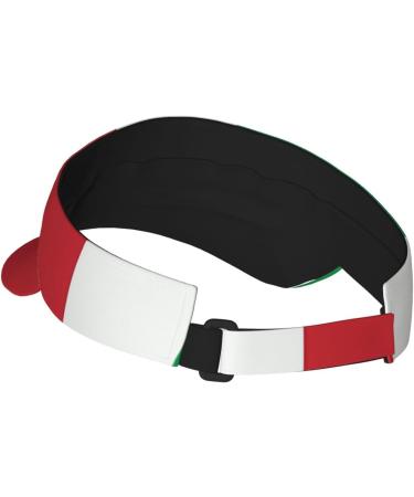 Adjustable Hollow Wapno Italy Flag Sun Hat - Breathable Sports Protection for Summer Hiking & Outdoor Activities - Black - Buy Online on GoSupps.com