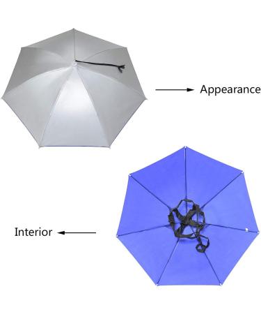 Vi Umbrella Hat - Adult and Kids Folding Cap for Beach, Fishing, Golf - Silver - Buy Online on GoSupps.com